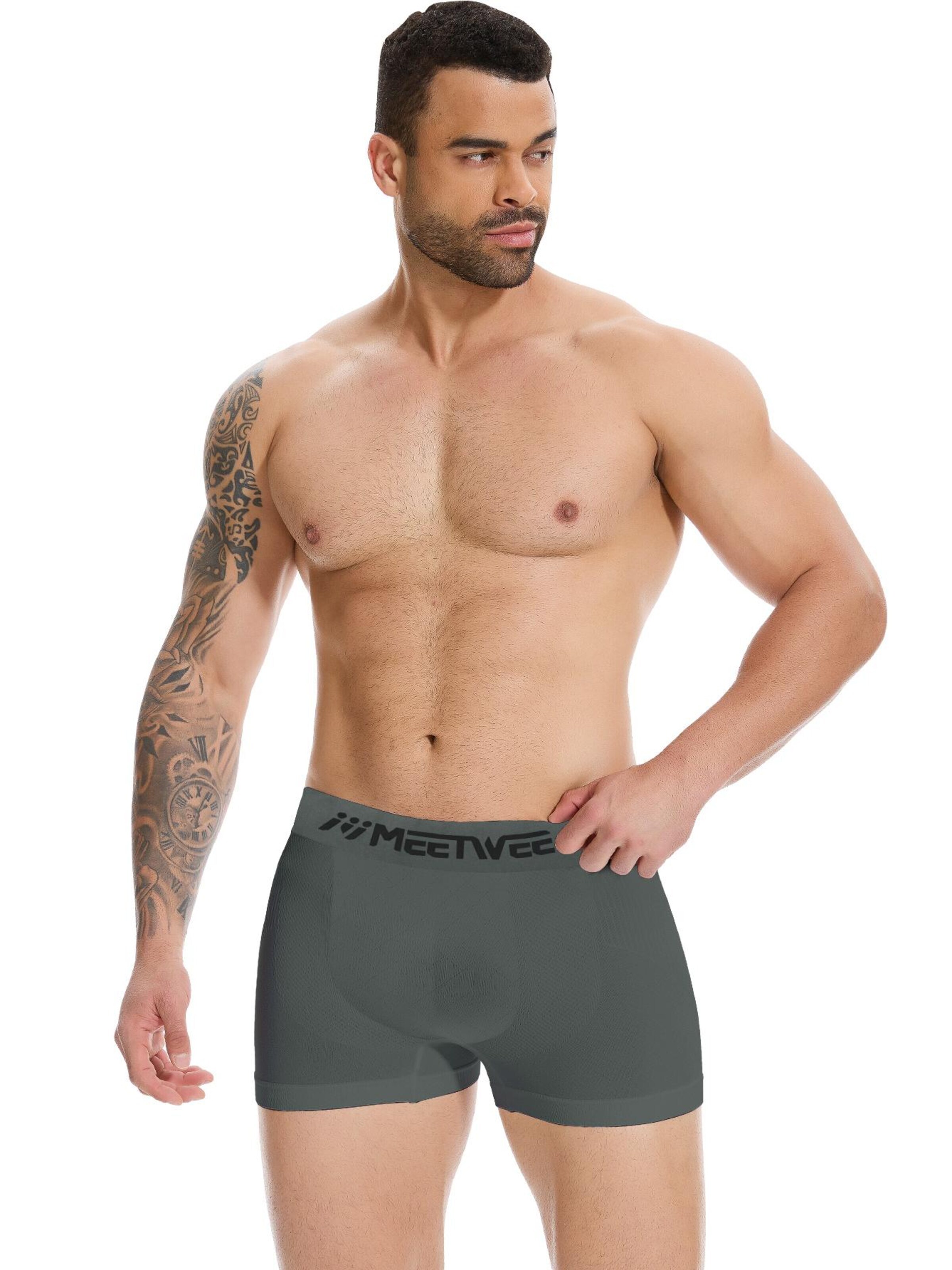 MEETWEE Boxershorts '4-Pack Men's Underwear' in Grijs