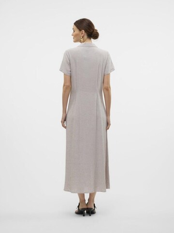 VERO MODA Jurk 'VERO MODA - VMLINN SS 7/8 VOLUME DRESS WVN - Dames - Maxi jurken' in Grijs