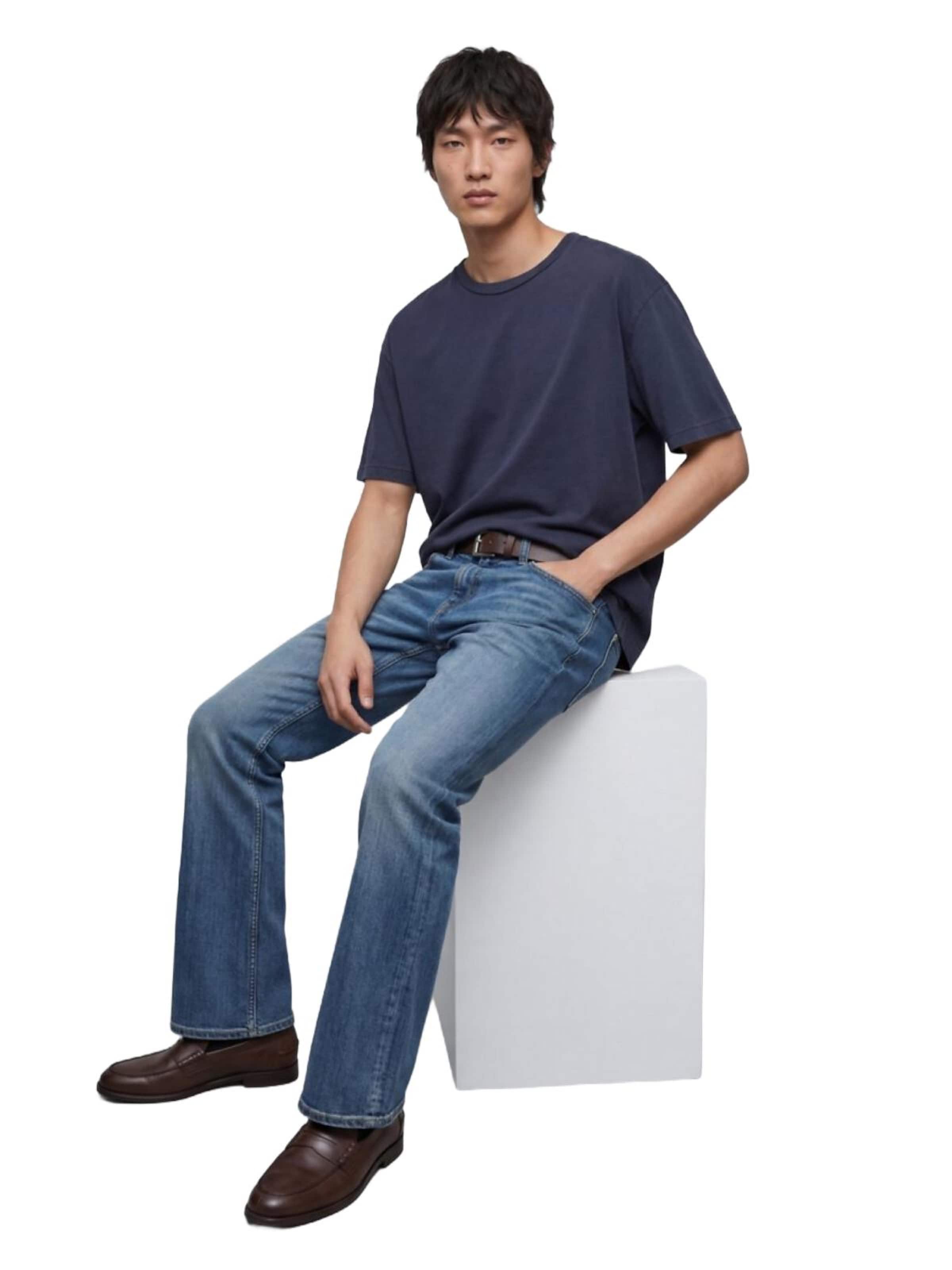 LTB Jeans Shirt 'LTB Jeans Herren-T-Shirt mit verwaschenem Rundhalsausschnitt' in Beige: front
