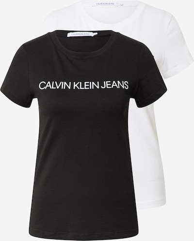 Tricou Calvin Klein Jeans pe negru / alb, Vizualizare produs