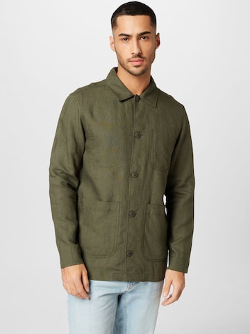 KnowledgeCotton Apparel Between-season jacket in Green: front