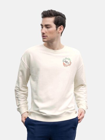 Sweat-shirt elho en beige : devant