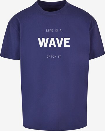 Merchcode Shirt 'Summer - Life is a wave' in Blue: front