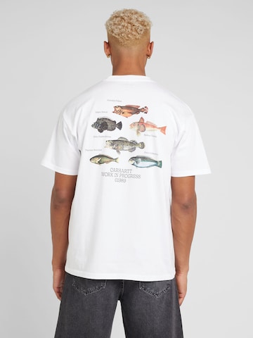 Carhartt WIP T-shirt 'Fish' i vit: framsida