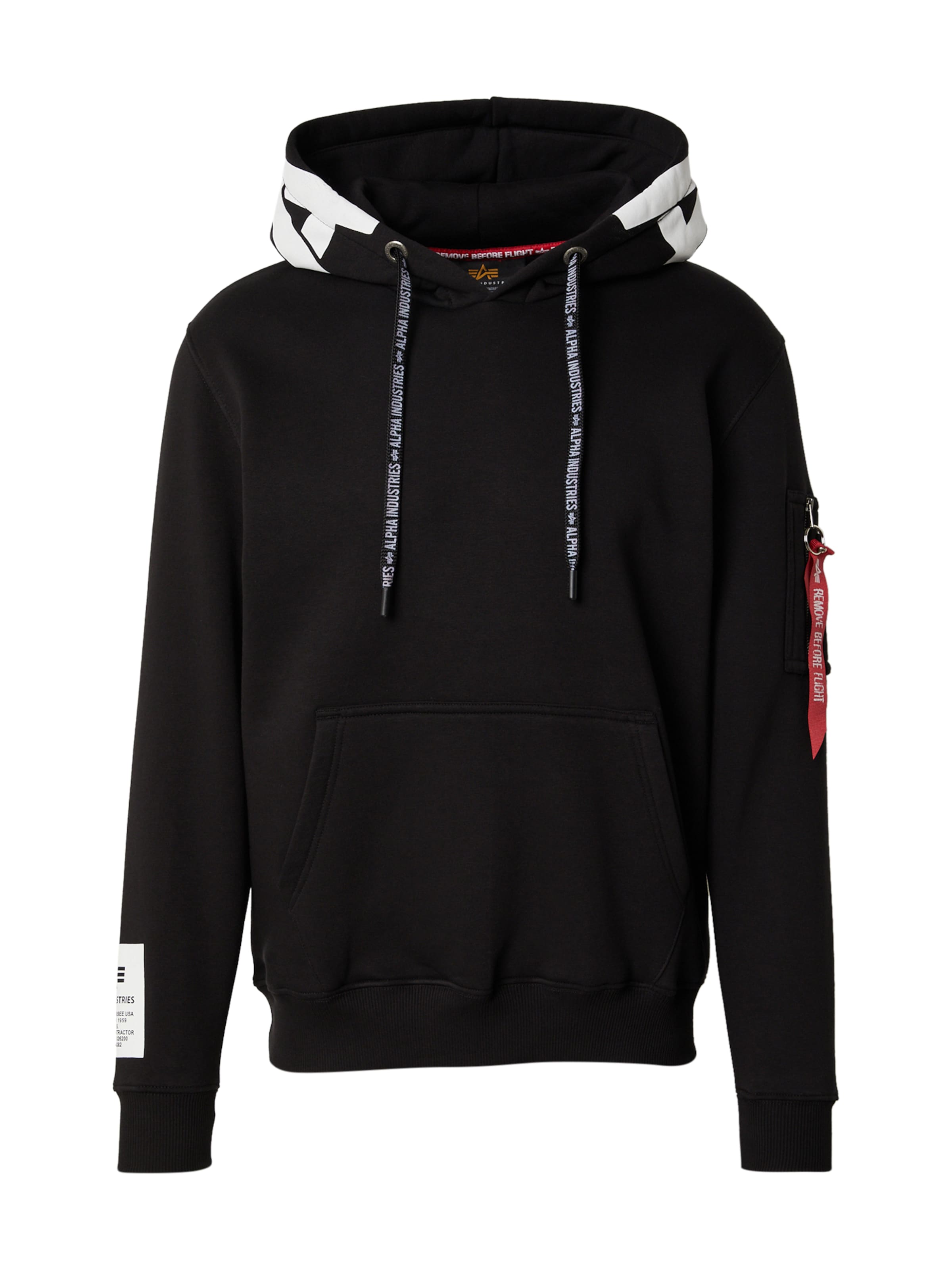 ALPHA INDUSTRIES Sweatshirt 'Alpha' i svart: framsida