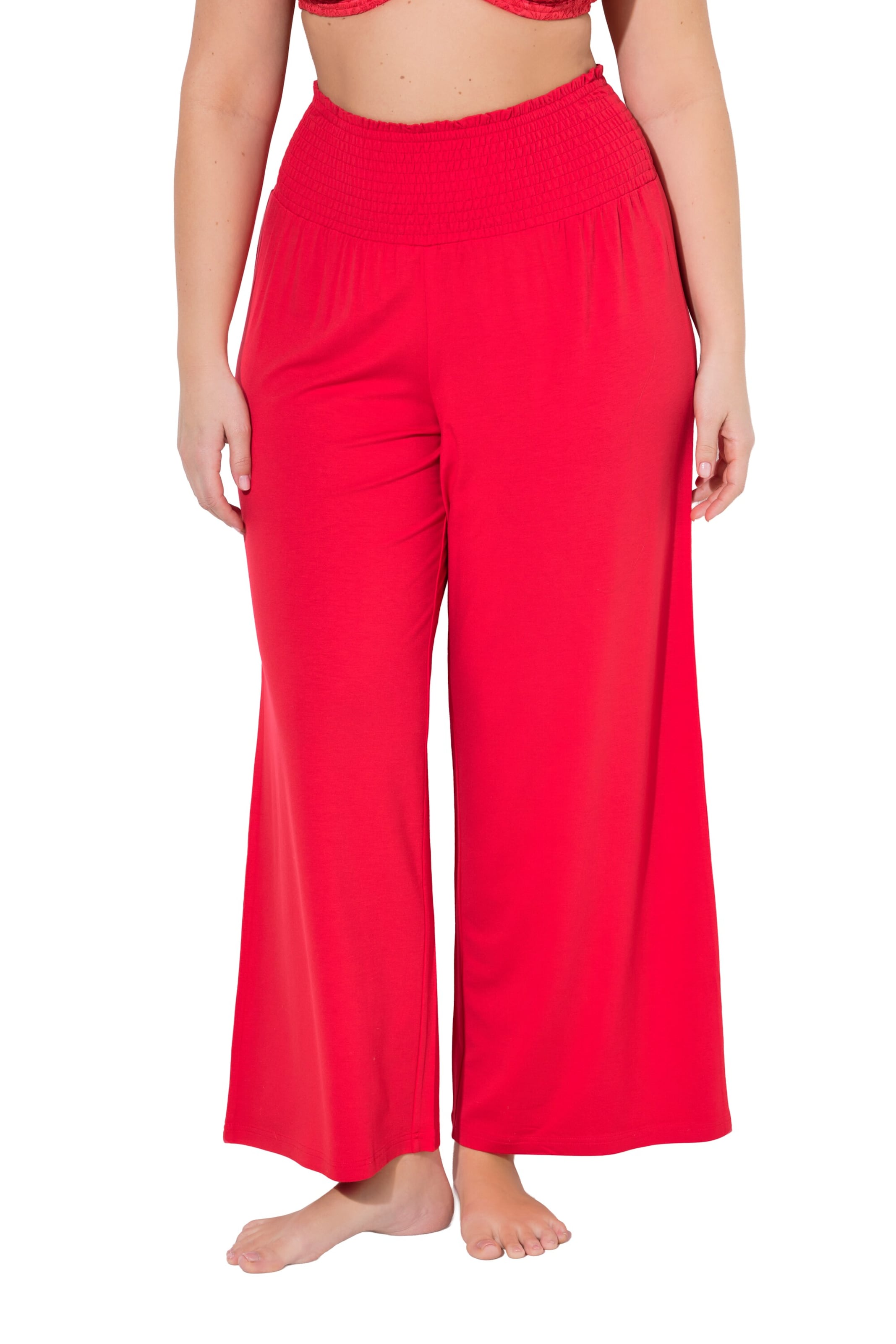 Ulla Popken Wide Leg Hose in Rot: Vorderseite