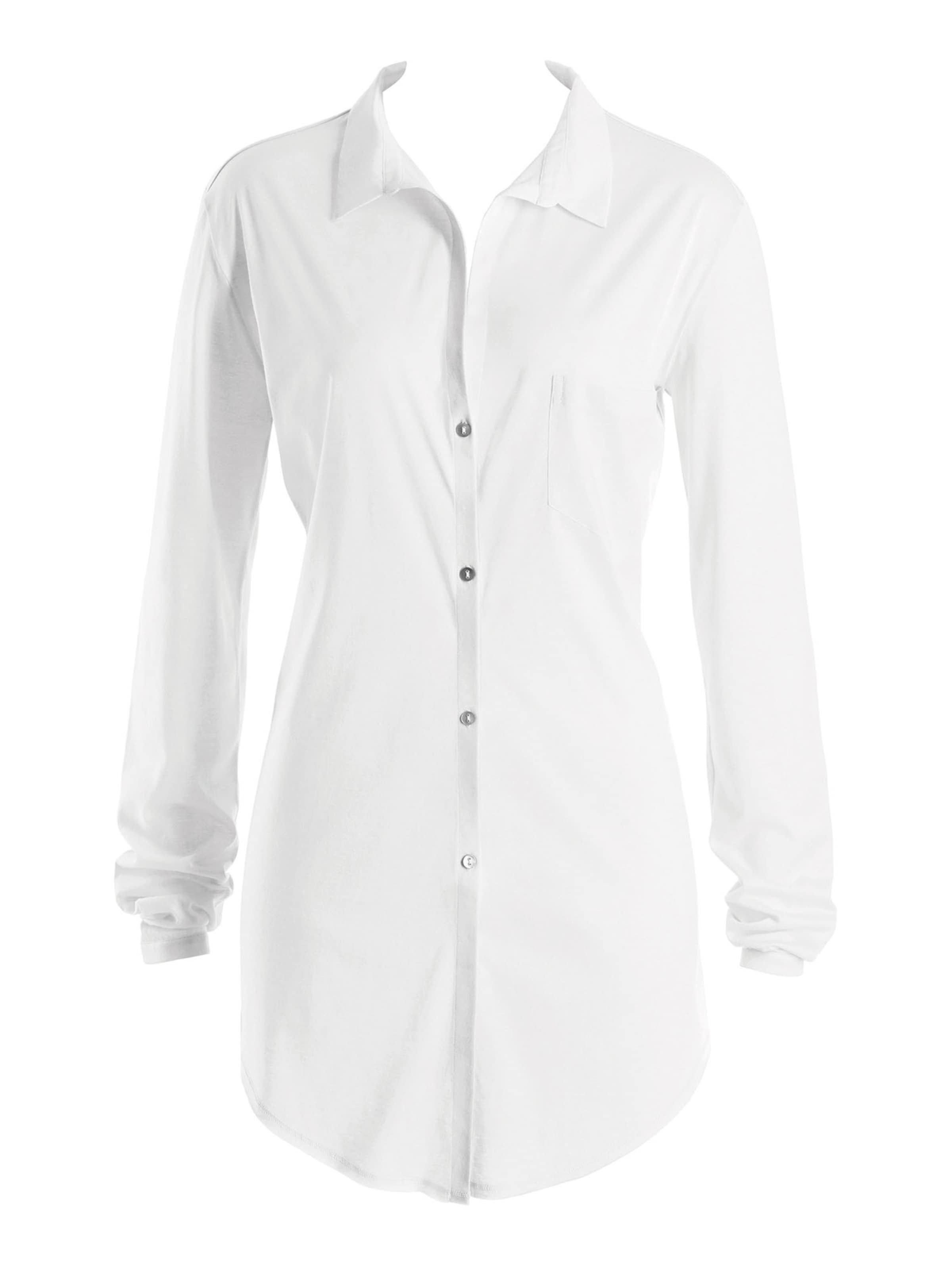 Chemise de nuit ' Cotton Deluxe 90cm ' Hanro en blanc : devant