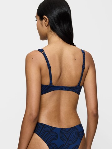 TRIUMPH Triangel Bustier-Bikini-Top ' Flex Smart Summer Plunge ' in Blau