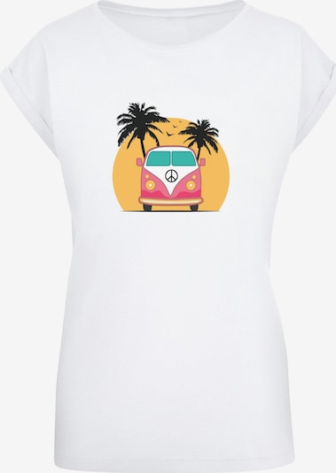 Merchcode T-shirt 'Summer - Van' en orange clair / rose clair / noir / blanc, Vue avec produit
