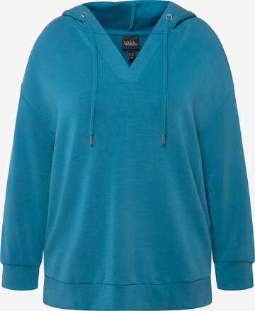 Sweat-shirt Ulla Popken en bleu : devant