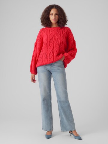 VERO MODA Sweater 'BLUEBERRY' in Red