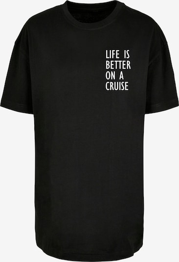 Merchcode T-Shirt 'Life Is Better' in schwarz / weiß, Produktansicht