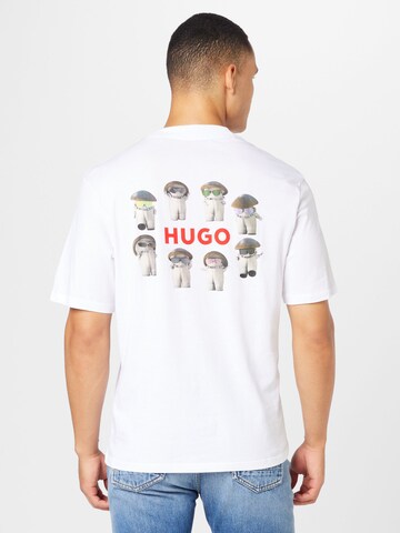 HUGO Tričko 'Dampignon' – bílá