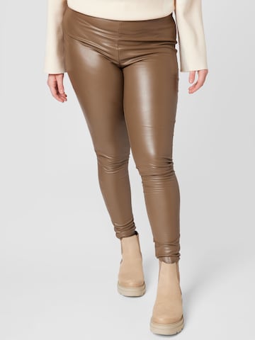 ONLY Carmakoma Leggings 'Hanna' in Brown: front