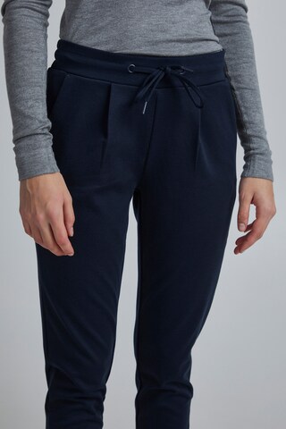 Coupe slim Pantalon 'KATE' ICHI en bleu