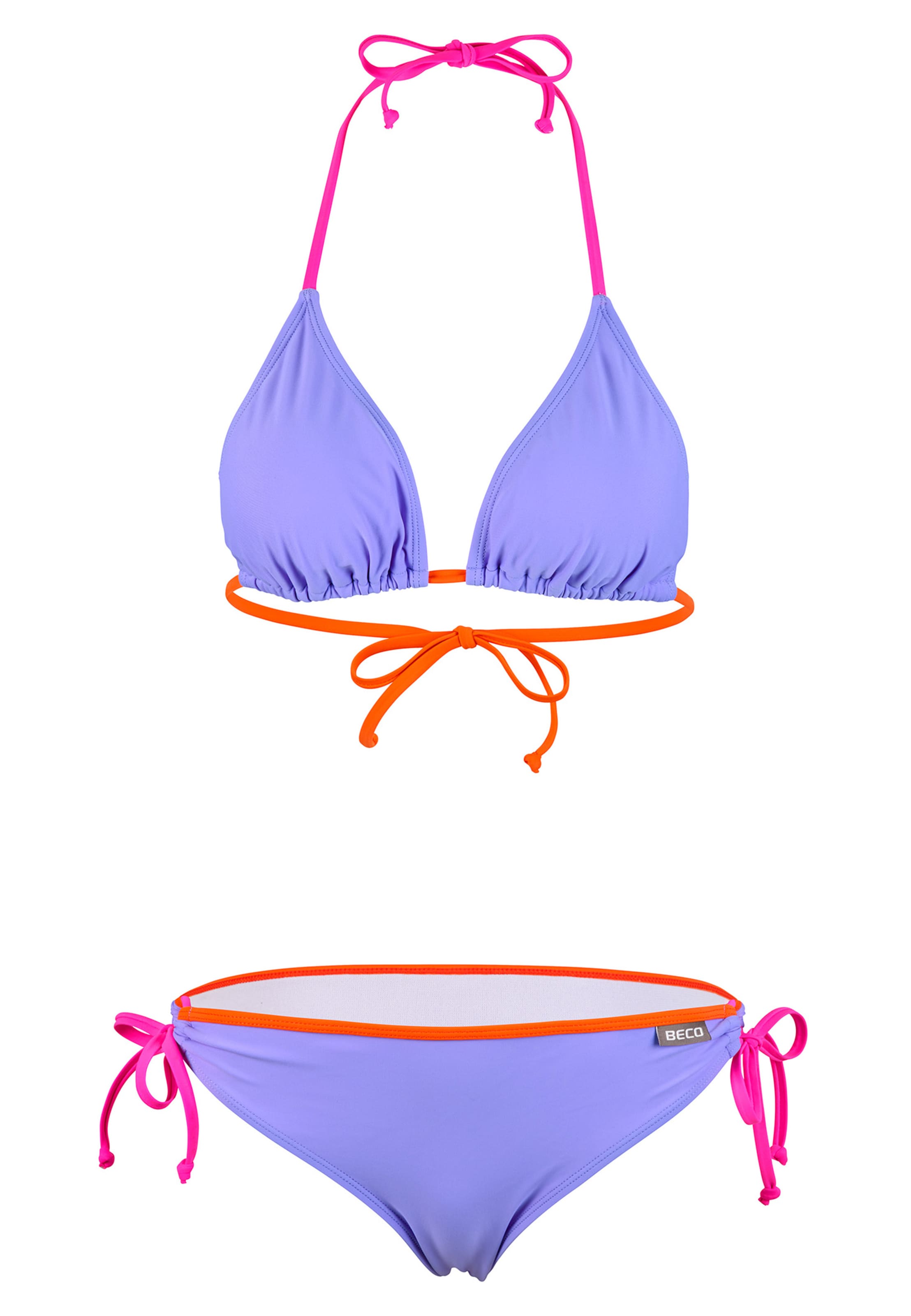BECO the world of aquasports Triangel Bikini 'Colour Block' in Lila: voorkant