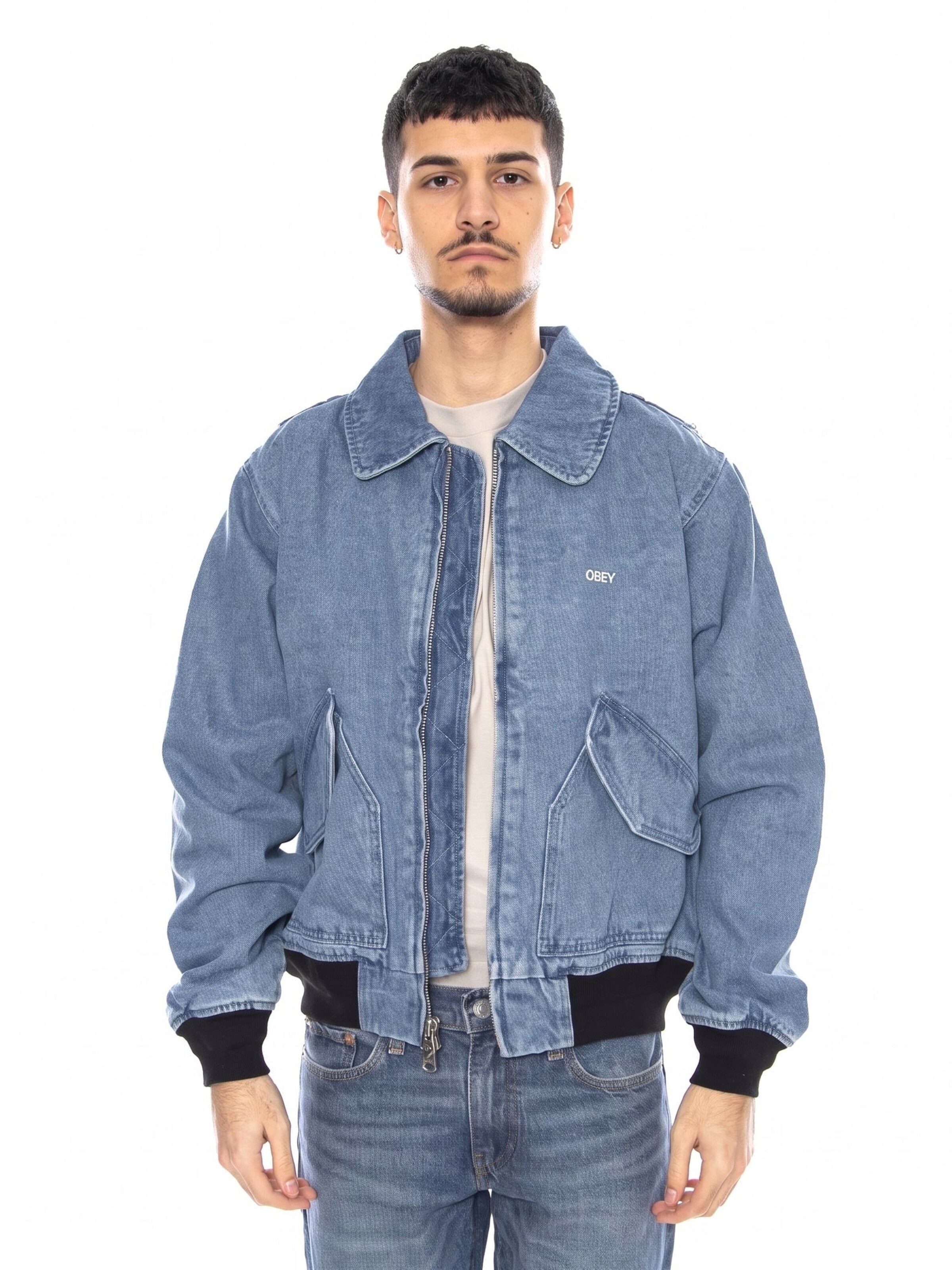 Giacca di mezza stagione di Obey in blu: frontale