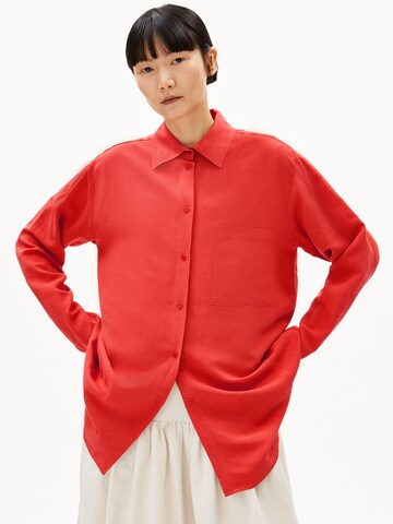 ARMEDANGELS Blouse 'Maalgaa Lino' in Orange: front
