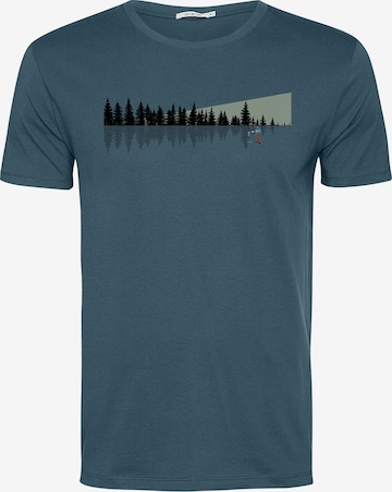 Maglietta 'Nature Ice Fishing' di GREENBOMB in blu: frontale