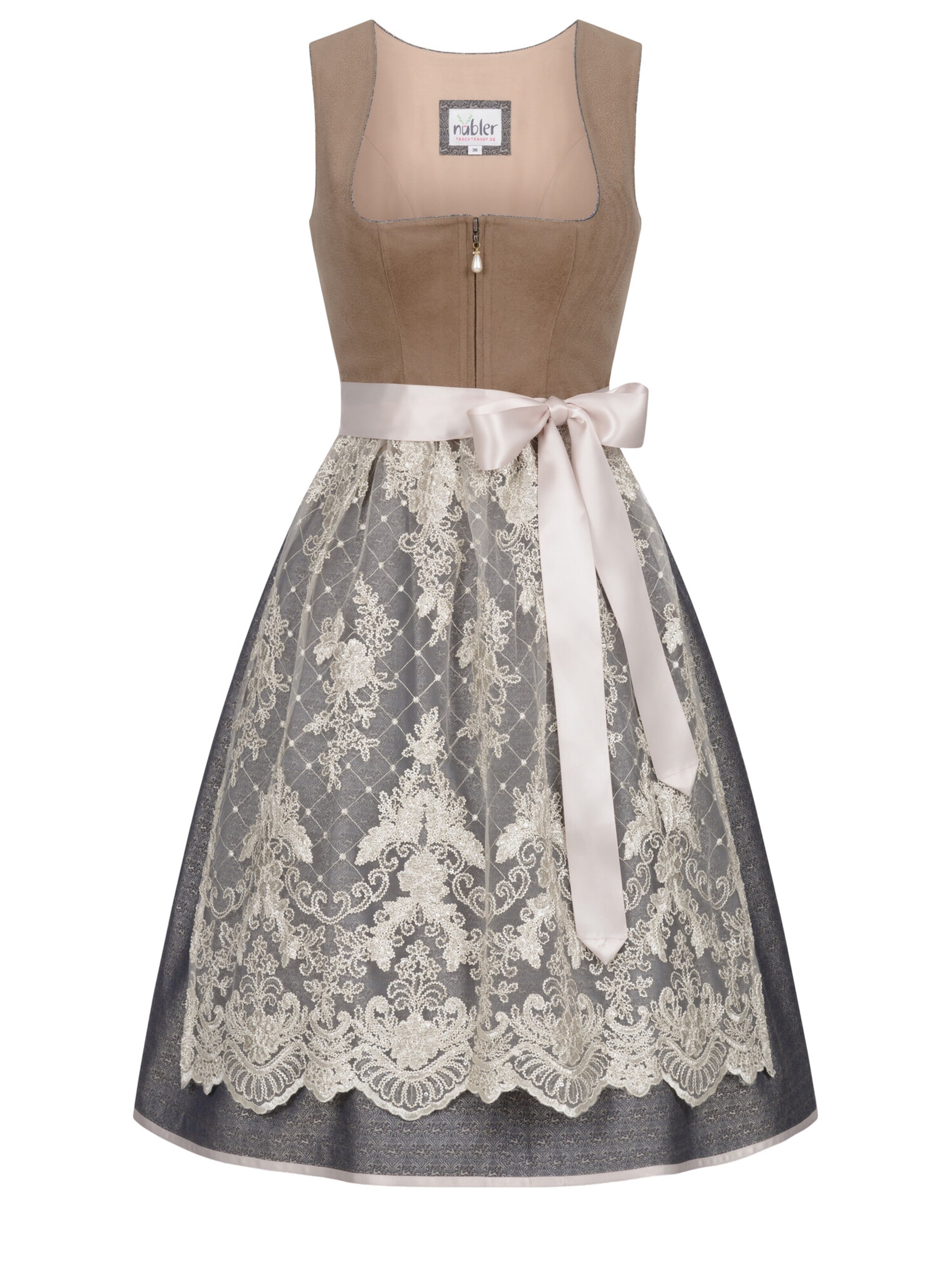 Trachtenhof Nübler Dirndl 'Dirndl midi Geelke' in Brown: front