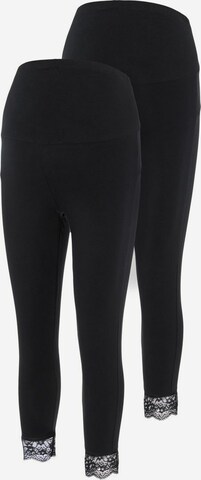 Skinny Leggings 'MLELIANA' de la MAMALICIOUS pe negru: față