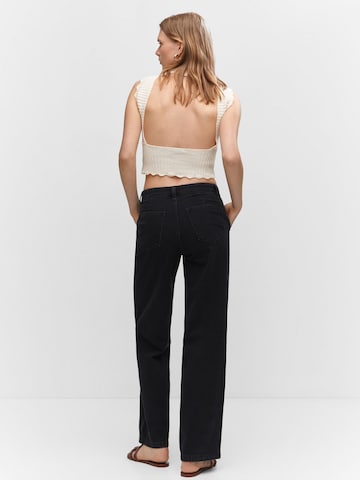 MANGO Loosefit Bandplooi jeans 'ARLETITA' in Zwart