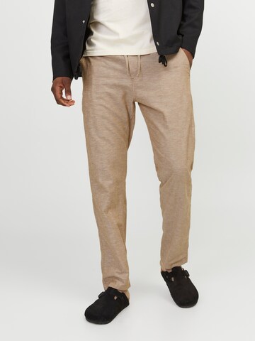 JACK & JONES Regular Veckad byxa 'Kane Summer' i brun: framsida