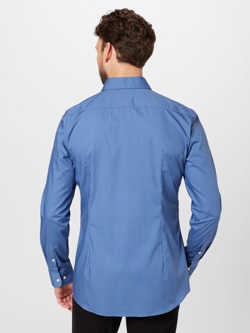 BOSS Slim fit Button Up Shirt 'H-Hank' in Blue