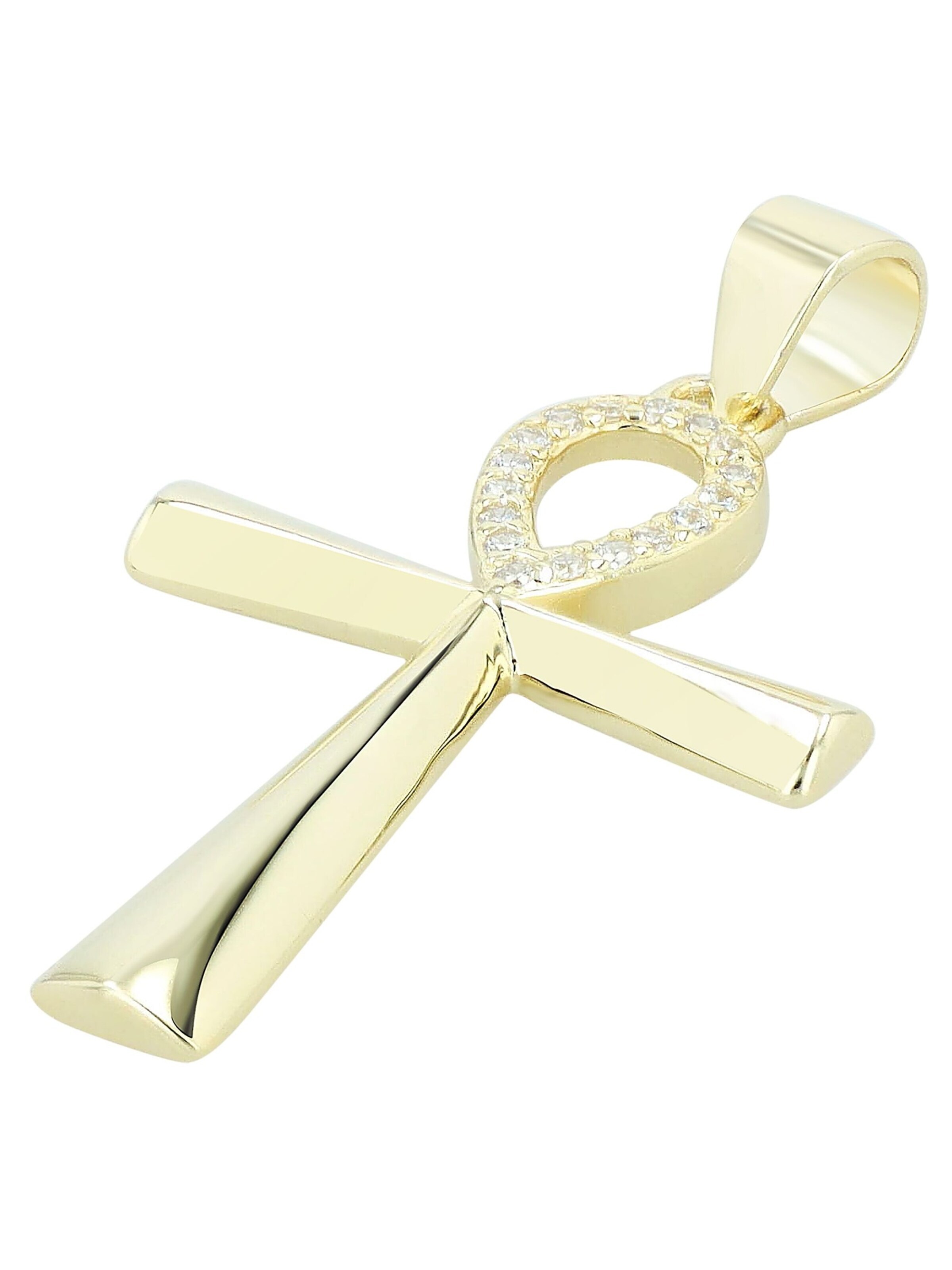 Akzent Pendant '"Ankh" aus 925 Sterlingsilber, rhodiniert, langlebig' in Gold