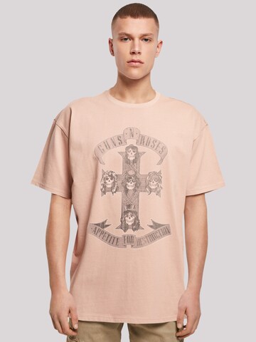 T-Shirt 'Guns 'n' Roses' F4NT4STIC en beige : devant