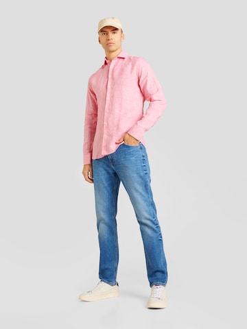 Bruun & Stengade Slim Fit Skjorte 'Perth' i pink