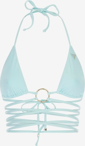 GUESS Triangle Bikini Top in Blue: front