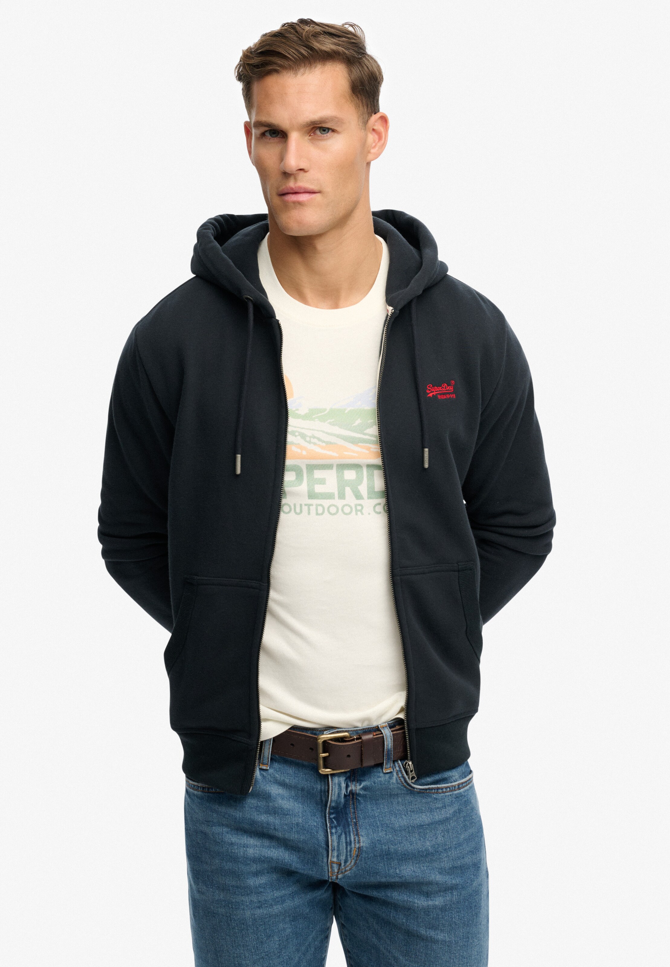 Veste de survêtement 'Essential' Superdry & Co en bleu : devant