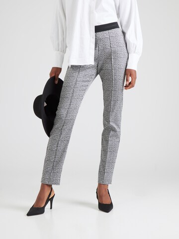 COMMA Slim fit Trousers in Black: front