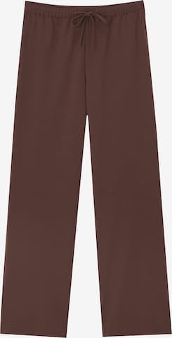 Pull&Bear Normalny krój Spodnie w kolorze brązowy: przód