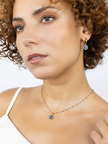 Sergio Engel Kette 'Beach Kette 01 Farbig akzentuierte Stahlkette mit Natursteinanhänger'‌‌‌‌‌‌ in Blau