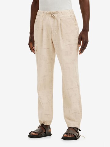 Desigual Loosefit Cargohose in Beige: Vorderseite