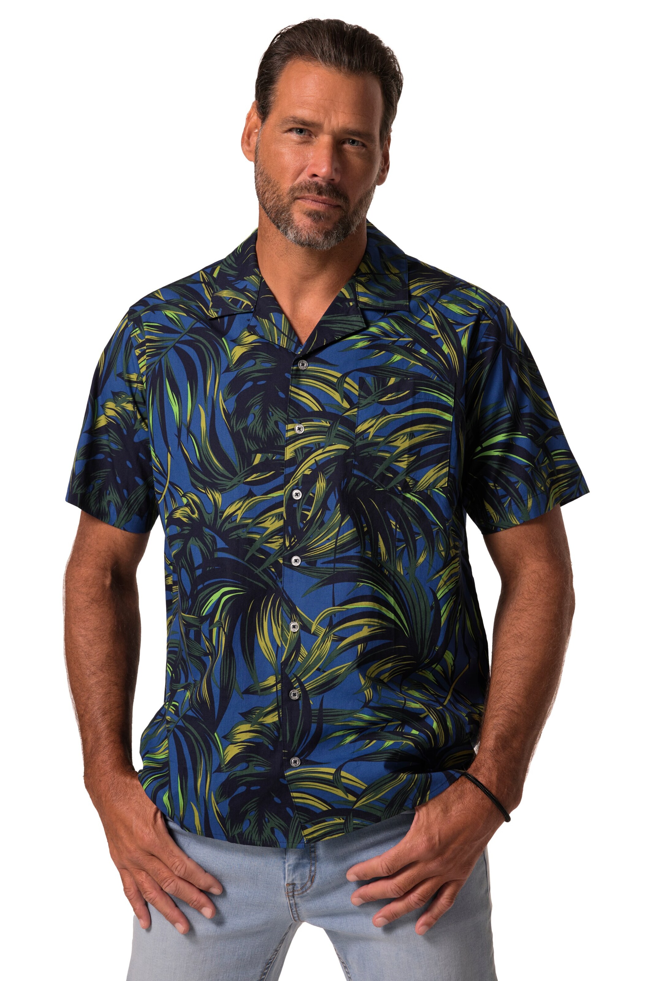 JP1880 Regular fit Button Up Shirt in Blue: front