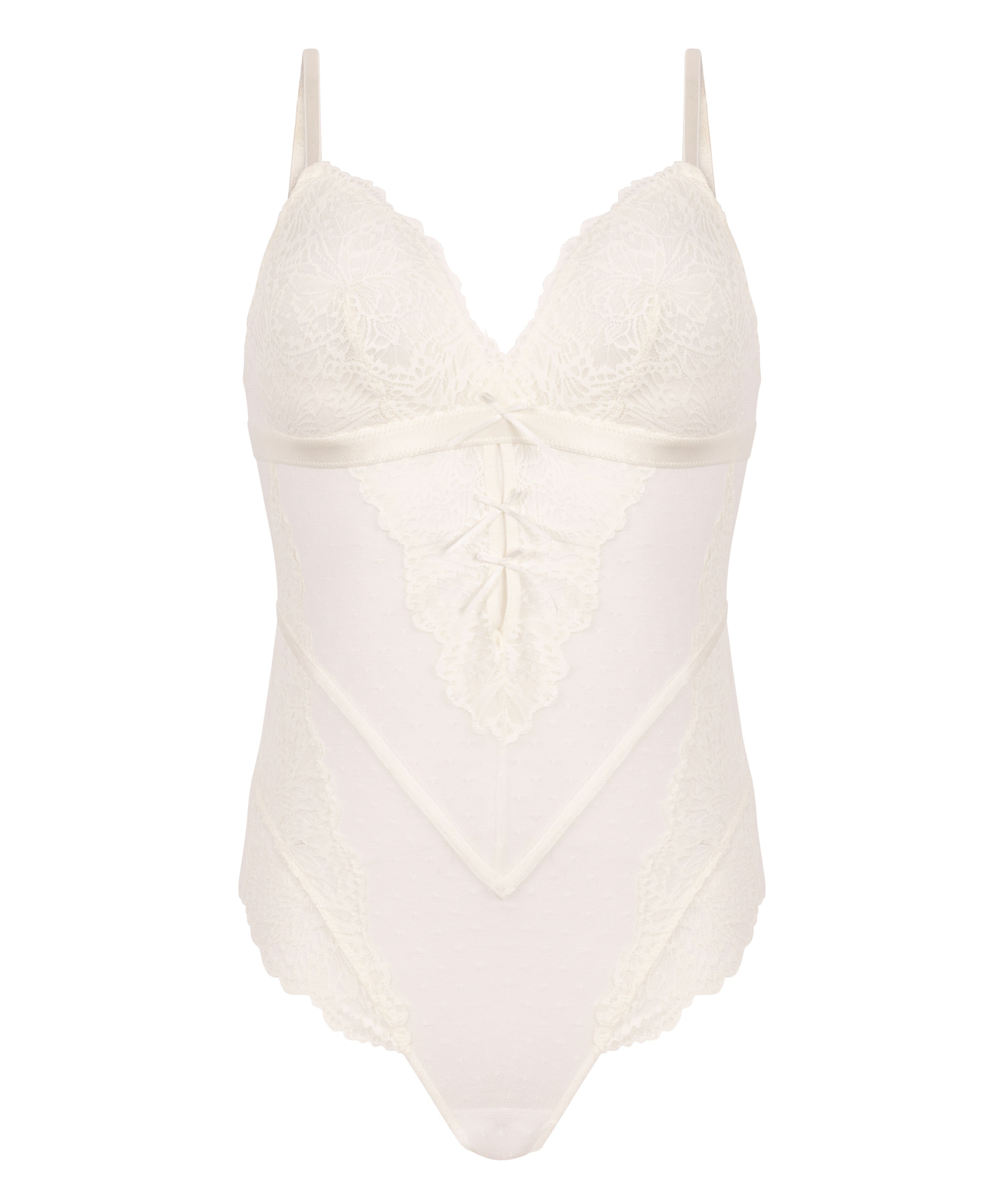 Hunkemöller Body 'Posie' in Wit: voorkant