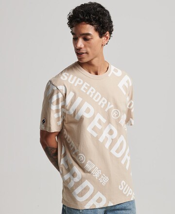 T-Shirt Superdry en beige : devant