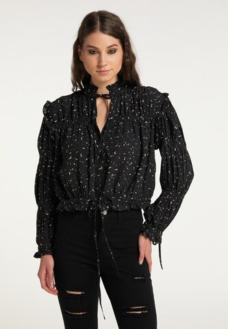 myMo ROCKS Blouse in Zwart: voorkant