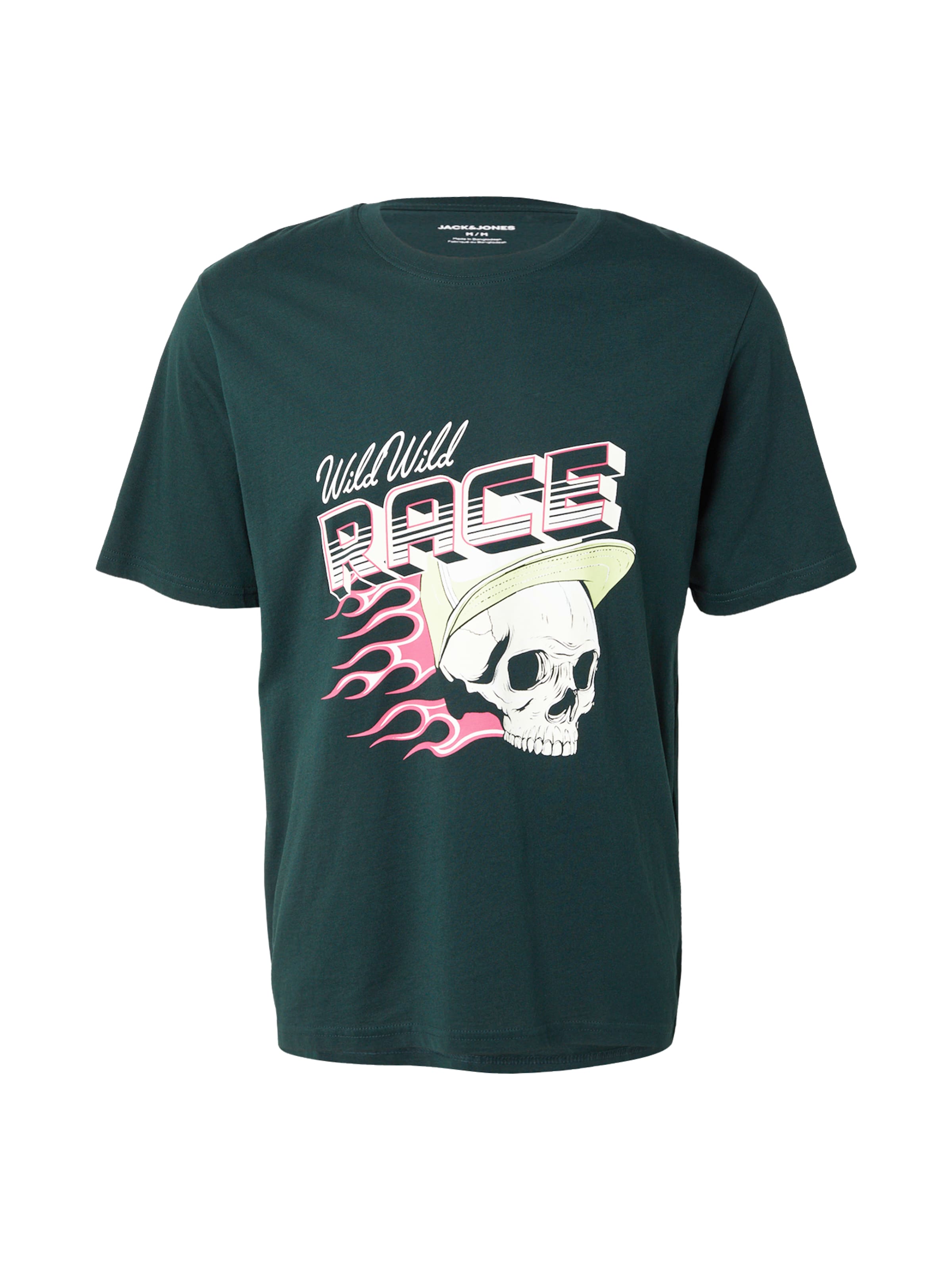 JACK & JONES - Camiseta 'JJTRACK SKULL' en verde: frente