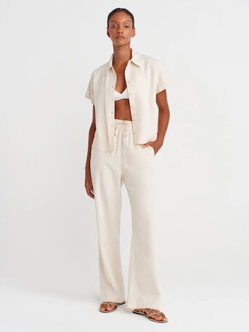 Dilvin Wide Leg Hose in Beige: Vorderseite
