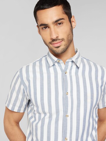 JACK & JONES Slim fit Button Up Shirt 'JOSHUA' in Blue