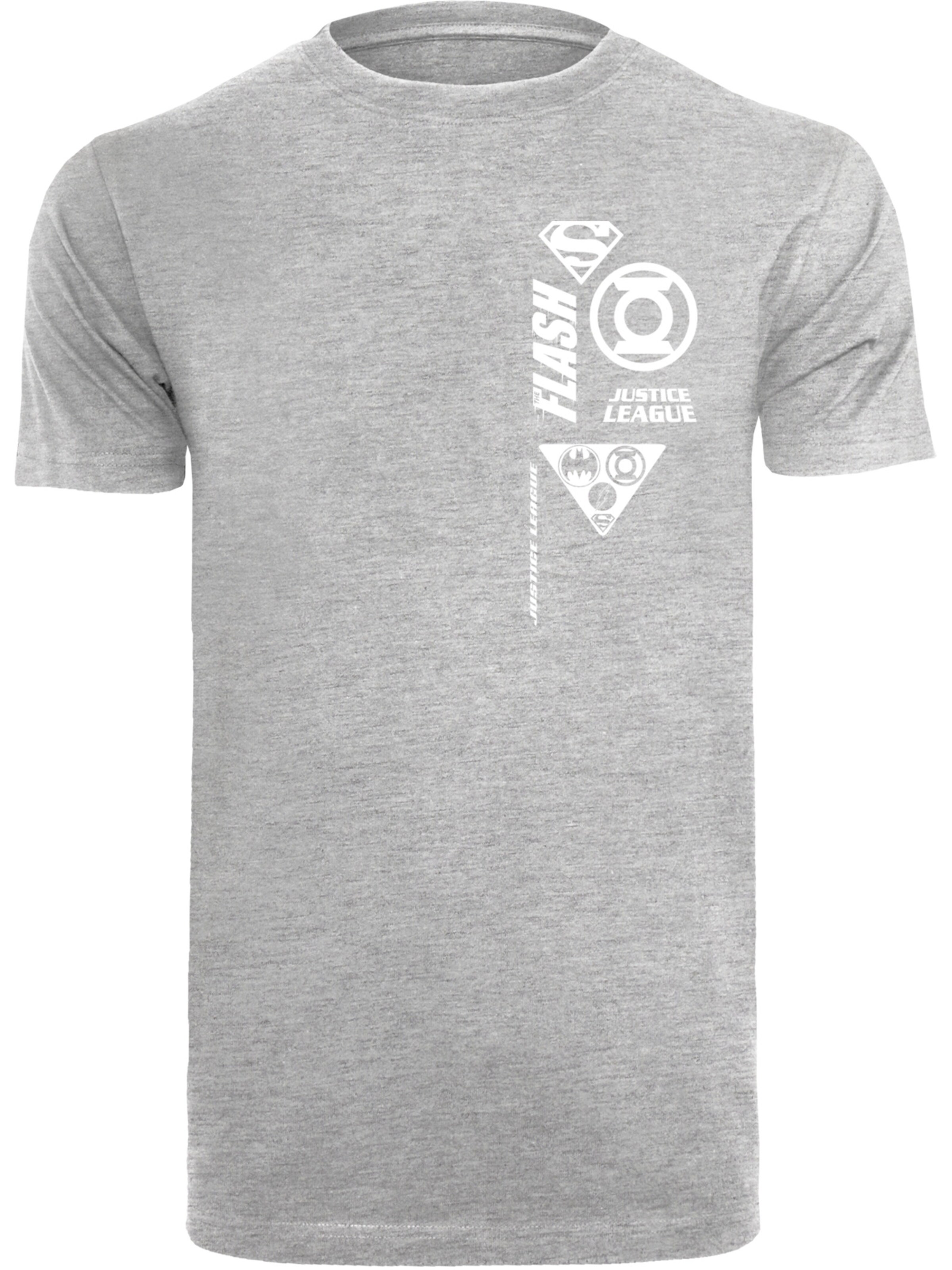 T-Shirt 'DC Comics Justice League Icons' F4NT4STIC en gris : devant