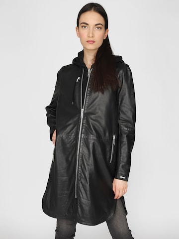 Maze Between-Seasons Coat in Black: front