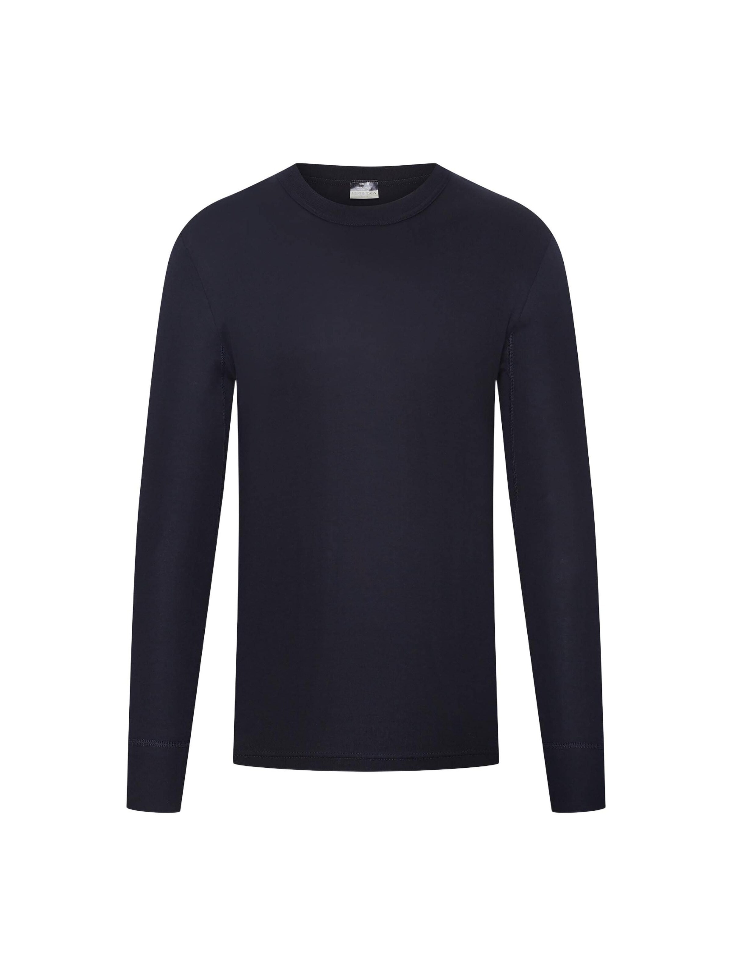 Henderson Shirt 'Baumwoll-Langarmshirt mit Rundhals, BT-104 M' in Zwart: voorkant