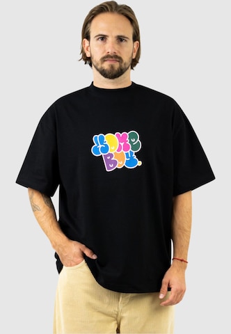 Tricou 'Bubbles' de la HOMEBOY pe negru: față