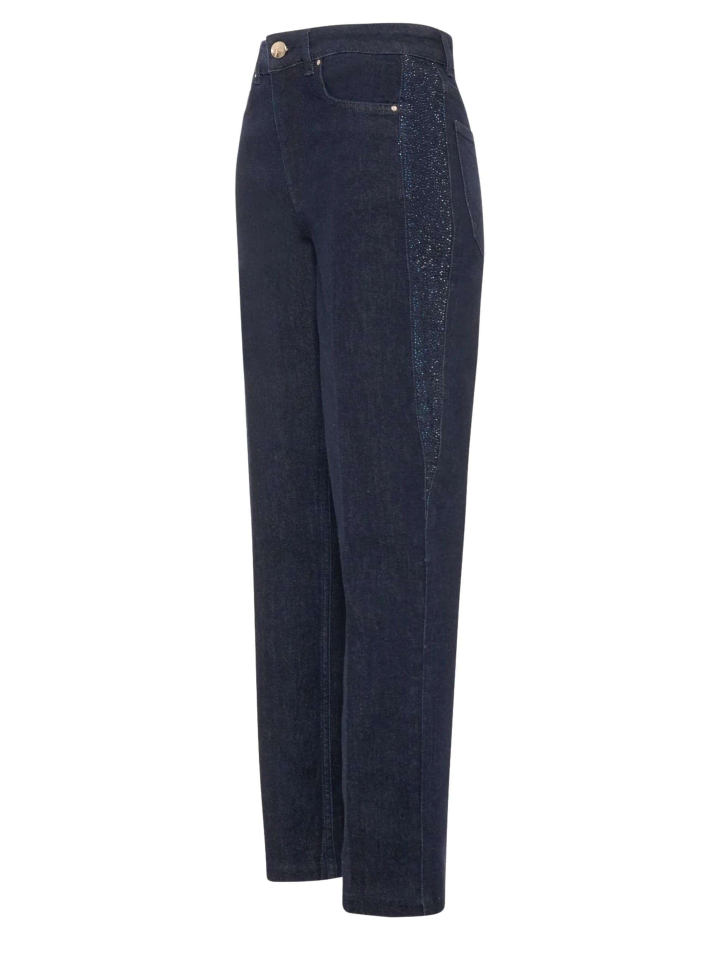 Fracomina Jeans 'Regular Fit Jeans with Rhinestones' in Blue