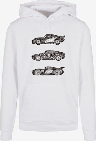 ABSOLUTE CULT Sweatshirt 'Cars - Text Racers' in Wit: voorkant
